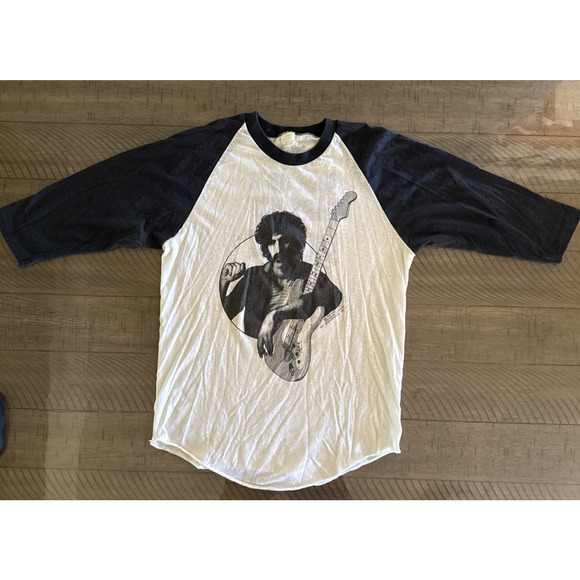 Vintage 70s Frank Zappa Smoking Raglan T Shirt Guitar Barking Pumpkin Records L - Picture 2 of 14